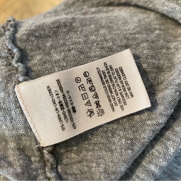 we the free/free people june cutout linen blend tee in grey - Picture 5 of 5